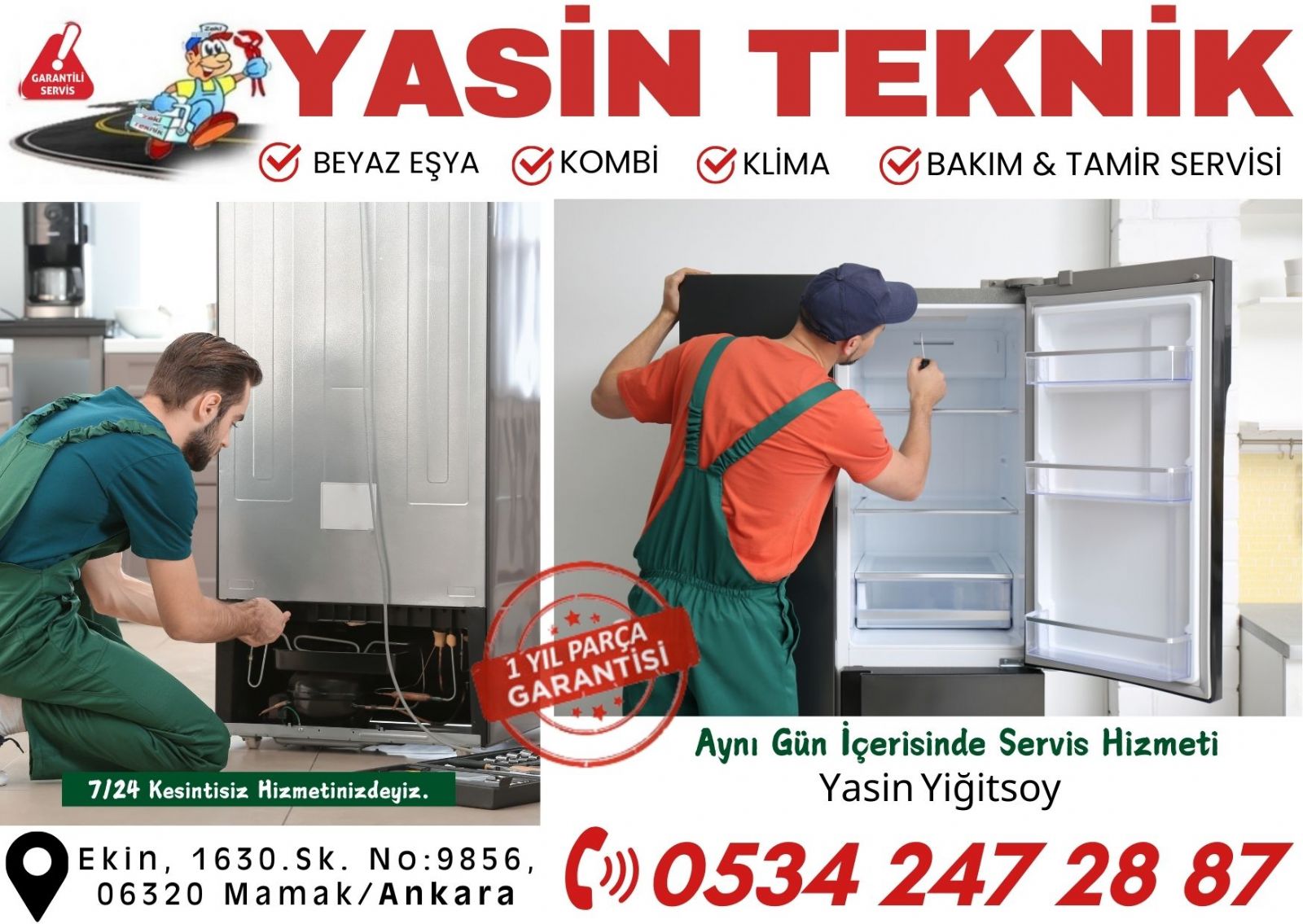 mamak - beyaz esya - servisi